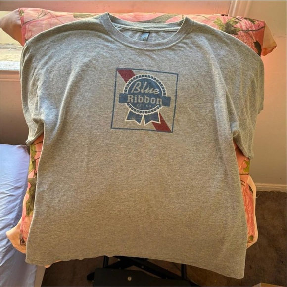 pabst blue ribbon beer vintage grey t shirt men’s oversized - Picture 4 of 8